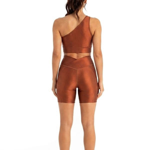 <b>Ladies</b> Yoga Sportswear Set 2 Piece Breathable Stretch <b>Shorts</b> Outfit for Fitness Gym Training Running and Exercise - Product Image 4