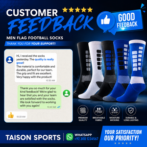 Premium 320 GSM Quick Dry Breathable <b>Moisture</b> Wicking Wool/Spandex Men Flag Football <b>Socks</b> White Green Custom Knit Logo - Product Image 6