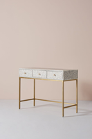 Table de Chevet Art Déco Florale en Os Incrusté, Meuble de Luxe pour Restaurants, Hôtels, Chambres à Coucher, Décoration Intérieure, Table Basse – Vente en Gros
