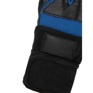 Black Blue Half Finger Gym Gloves Breathable Leather Weight Lifting Padded Palm Adjustable Wrist <b>Strap</b> - Product Image 6