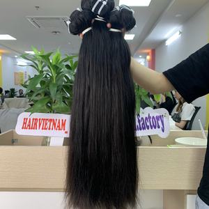 Vente en gros de cheveux humains vierges chinois Remy 100% naturels, lisses, de haute qualité, cuticules alignées, double trame machine, dentelle HD, emballage PVC - Product Image 6