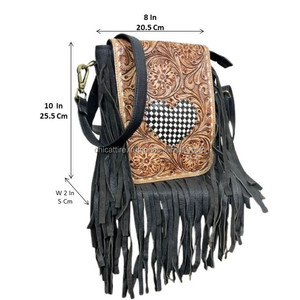 กระเป๋าถือหนังแท้ลายหัวใจลายตารางหมากรุกสำหรับผู้หญิงกระเป๋าสะพายไหล่แท้ใหม่สุดหรู - Product Image 2