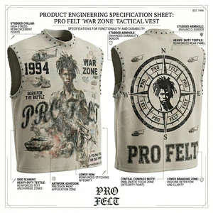 Heavy Weight 450 GSM French Terry Graphic Sleeveless Tank Top Streetwear Custom Print Cotton Polyester Summer Casual Fitness - Product Image 3