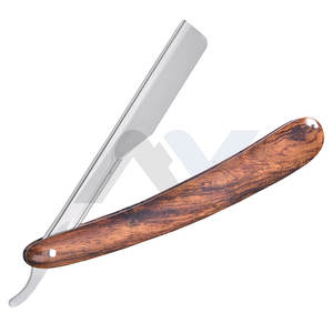 Rasoir de Barbier Professionnel à Lame Coulissante avec Manche en Bois de Qualité Supérieure, Personnalisable avec Logo, pour Salon de Coiffure - Product Image 1