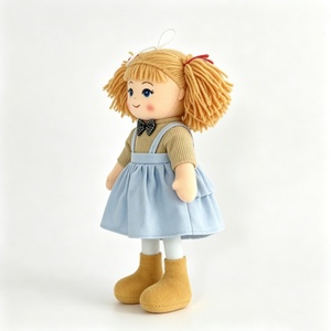 Muñeca de trapo personalizada con coletas rubias, muñeca de tela suave para niñas, muñeca de peluche, linda muñeca de trapo con ojos azules - Product Image 2