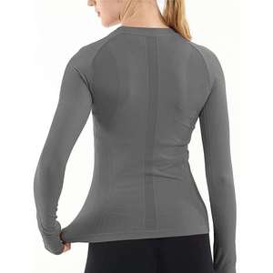 Women's Classic <b>Plain</b> Mesh <b>Long</b> <b>Sleeve</b> Slim Fit Compression T-Shirt with Custom Logo Option Breathable Sporty Gym Workout <b>Top</b> - Product Image 6