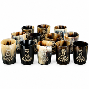 Vaso Rústico de Cuerno de Búfalo Natural Ecológico Hecho a Mano para Cerveza y Whisky de REHMAN CRAFT Uttar Pradesh - Product Image 1