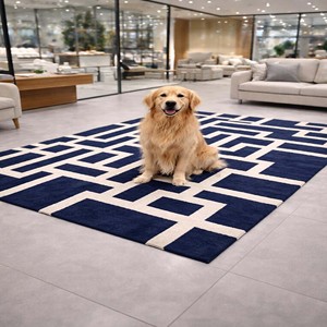 Tapis géométrique moderne de luxe, grand tapis moelleux pour salon, tapis de sol élégant tufté à la main pour chambre à coucher, décoration intérieure - Product Image 2