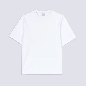 Camiseta de Cuello Redondo de Manga Corta Blanca para Hombre, Corte Regular, 100% Algodón Jersey, Diseño Liso Teñido, Informal - Product Image 1