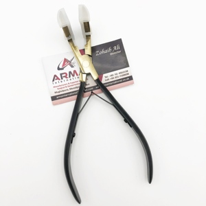 Pinzas para Extensiones de Cabello con Cinta Adhesiva de Acero Inoxidable de Grado Quirúrgico Profesional, Color Dorado Plasma con Negro, de Alta Calidad para Uso Comercial - Product Image 1