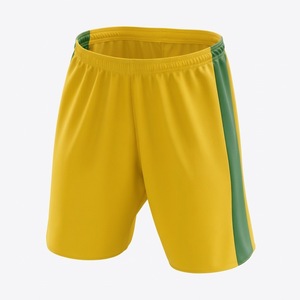 PREMIUM <b>Men's</b> <b>Yellow</b> Green Front Quick Dry Breathable Eco-Friendly Sport Soccer <b>Shorts</b> Elastic Waist Mid Length Solid Color - Product Image 1