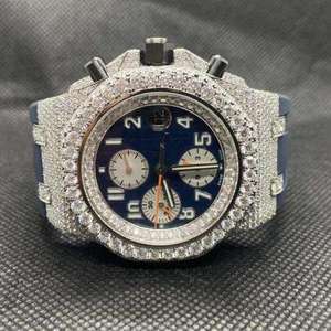 Montre de luxe en acier inoxydable avec diamants Moissanite, mouvement à quartz, haute qualité - Product Image 1