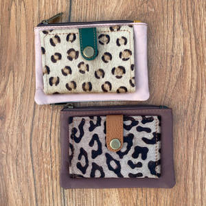 Nuevo pelo en estampado de animales de cuero reciclado Mini monedero billetera tarjetero billetera de bolsillo frontal delgada para mujer tarjetero - Product Image 2