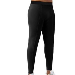 Legging de yoga noir uni pour homme, respirant, doux au toucher, confortable, durable, coupe ajustée, coutures résistantes, collant. - Product Image 1