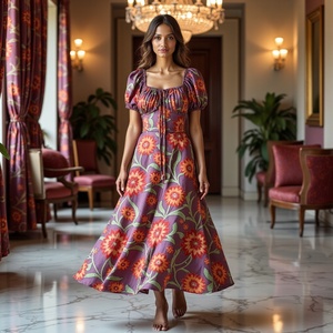 Vestido MIDI para mujer en color lavanda viscosa suave con diseño elegante y opciones de manga de temporada para una elegancia sin esfuerzo - Product Image 4