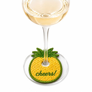 Custom Embroidered Wine Glass Stem Tag Fabric Drink Marker Charm Personalized <b>Name</b> Tag for Stemware Wholesale OEM Party Gift - Product Image 2