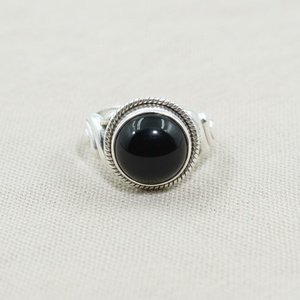 Handmade 925 Sterling <b>Silver</b> Black Onyx <b>Ring</b> Round Cabochon Gemstone Vintage <b>Statement</b> Men Women Jewelry Gift for Christmas gift - Product Image 5