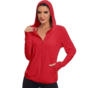 Sudadera con Capucha Ligera y Transpirable de Algodón para Mujer, para Gimnasio, Fitness, Yoga, de Secado Rápido, Ecológica, con Cuello de Doble Capa, Chaqueta Deportiva - Product Image 1