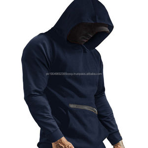 Venta al por mayor Fitness Tudung deportes ligero pulóver ropa de entrenamiento personalizado bordado sin cuerda en blanco Atlético hombres Sudadera con capucha - Product Image 1