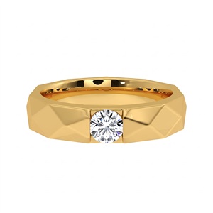 Luxury Diamond <b>Men</b> <b>Ring</b> 18KT 14KT Gold Plated Round Brilliant Cut Lab Grown Diamond Trendy Engagement & Wedding <b>Ring</b> - Product Image 3