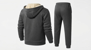 Men Fleece Tracksuit Set Hooded Zip Up Jacket and <b>Jogger</b> Pants <b>Sherpa</b> <b>Lined</b> Winter Casual Sportswear - Product Image 6