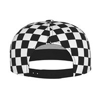 Casquette Snapback 6 Panneaux à Motif Échiquier, Réglable, Unisexe, Style Urbain, en Coton, pour Toutes Saisons, Usage Quotidien