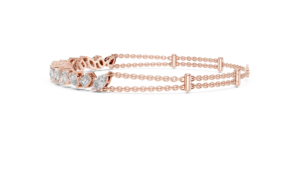 Conjunto de Pulsera de Diamantes Cultivados en Laboratorio con Corte Mixto para Mujer, Oro Rosa Sólido de 18K con Baño de Rodio, Estilo Minimalista, Certificado, Ideal para Regalo y Fiestas - Product Image 3