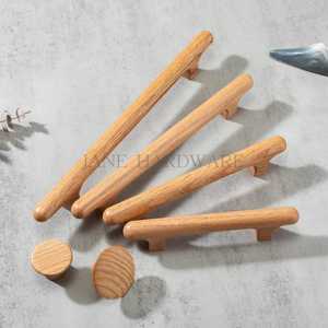 Manijas de Madera Natural para Puertas Interiores, Hechas a Mano, de Madera Maciza, para Puertas de Hogar, Oficina, Hotel, Armarios, Muebles, OEM - Product Image 5