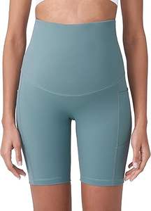 Leggings de maternité sans couture de haute qualité, coupe slim, style motard, shorts de grossesse extensibles et compressifs - Product Image 3