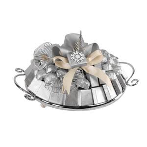 Plateau décoratif élégant à motif de branche d'olivier, idéal pour les chocolats, les cadeaux de mariage ou d'entreprise, au meilleur prix. - Product Image 3