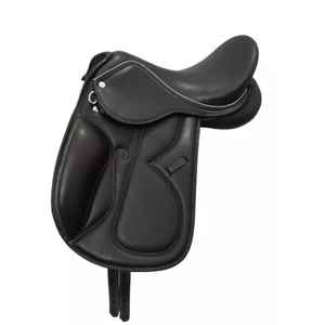 Sillín de caballo inglés multiusos de cuero genuino, sillín de salto de doma occidental para montar a caballo - Product Image 1