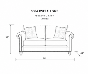 Premium Mid Century Modern Genuine Leather 2 Seater <b>Sofa</b> with Rolled Arms Nailhead Trim Wrinkle-free for Living Rooms Offices - Product Image 2