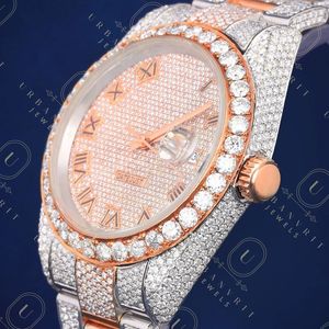 Reloj de Diamantes Moissanite Personalizado de 41 mm, Automático, Mecánico, de Acero Inoxidable, Resistente al Agua, para Hombre, Hecho a Mano, con Incrustaciones de Joyas - Product Image 5