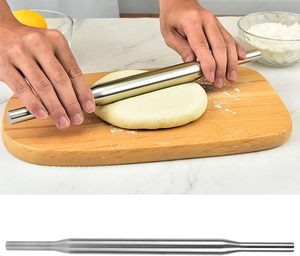 Reine International Eco-Friendly Non-Stick Stainless Steel <b>Rolling</b> <b>Pin</b> for Pizza Baking Pie Crust Cookie Pastry-Dishwasher Safe - Product Image 4