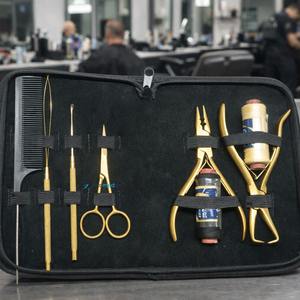 Kit Profesional de Herramientas para Extensiones de Cabello con Pinzas, Peines y Tijeras Chapadas en Oro - Precio de Fábrica OEM - Product Image 4