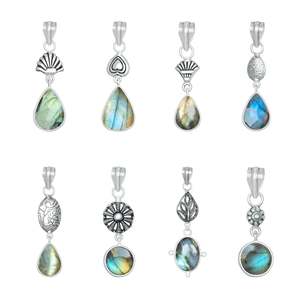 High Quality 925 sterling silver Labradorite Pendant <b>Necklace</b> Natural Gemstone Factory Price Bulk for Parties Sterling Silver - Product Image 3