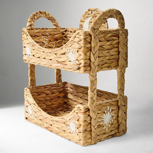 Nouvelle arrivée : étagère murale en rotin faite à la main avec un design lune et étoile, étagère empilable en osier, organiseur de rangement pour chambre d'enfant, décoration de chambre d'enfant - Product Image 6