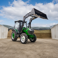 Tracteur agricole à roues Sovereign 80HP 4x4 avec cabine climatisée, système hydraulique robuste, capacité de levage élevée et équipement agricole moderne