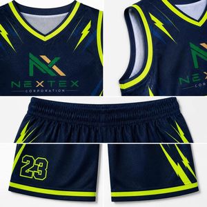 Conjunto de Uniforme de Baloncesto Personalizado para Hombre con Rayo, Camiseta de Malla Sublimada y Pantalones Cortos, Ropa Deportiva para Equipo, Kit de Equipamiento para Juego, Venta OEM Profesional - Product Image 6