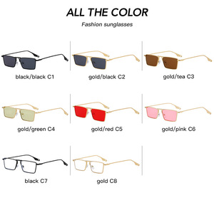 LMA 3524New Arrival Fashion Men Gold Metal Ins <b>Square</b> UV400 Lens Women Custom Shades High Quality Punk <b>Sunglasses</b> Design Eyewear - Product Image 6