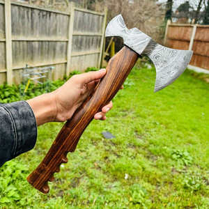 Hacha Táctica de Acero de Damasco Personalizada DIY de Steel Craft International con Espiga Plana y Garantía de 3 Años para Camping, Caza y Bushcraft - Product Image 6