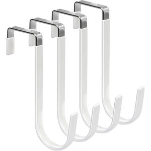 Set di 4 Ganci Robusti da Appendere Sopra la Porta, Appendiabiti in Gomma con Funzione Anti-Graffio, Organizzatore per Soggiorno, Bagno, Camera da Letto - Product Image 1