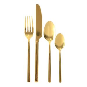 Elegant Gold Flatware <b>Set</b> High Mirror Polish Dishwasher Safe Metal Cutlery for Wedding Occasion - Product Image 2