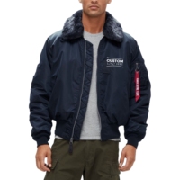 Blouson Bomber A1 Homme Hiver Col Fourrure Nouveau Design Tendance Vente Chaude Haute Qualité Personnalisé Col Montant Style Aviateur