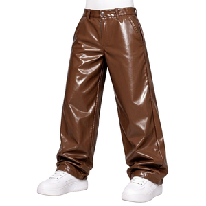 Pantalons en cuir décontractés pour l'automne et l'hiver, pantalons en cuir pour hommes, pantalons en cuir doublés en fourrure pour hommes - Product Image 3