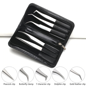Pinces à cils en acier inoxydable de haute qualité pour kits d'extensions de cils, instruments de manucure - Product Image 1