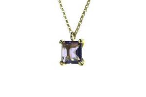 Gorgeous 100% Natural Purple Amethyst Faceted Gemstone Square Shape <b>Solid</b> 925 Sterling Silver Dainty Fine <b>Pendant</b> Chain Necklace - Product Image 4