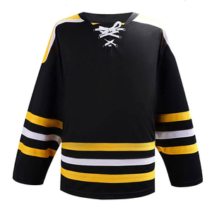 Maillot de hockey sur glace 100 % personnalisé de haute qualité, service OEM, respirant, écologique, faible MOQ, 100 % polyester, entièrement teinté - Product Image 1