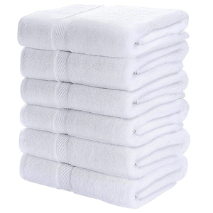 Serviettes de bain en coton blanc de qualité supérieure, couleur unie, rectangulaires, moelleuses, tissées, lavables en machine, pour usage domestique, taille adulte, unisexes - Product Image 6