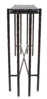 Table console en verre noir avec base en métal, longue table d'entrée, table de canapé, mobilier moderne de luxe contemporain pour salon